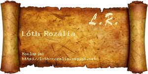 Lóth Rozália névjegykártya